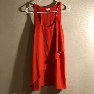 Silence + Noise orange faux wrap dress